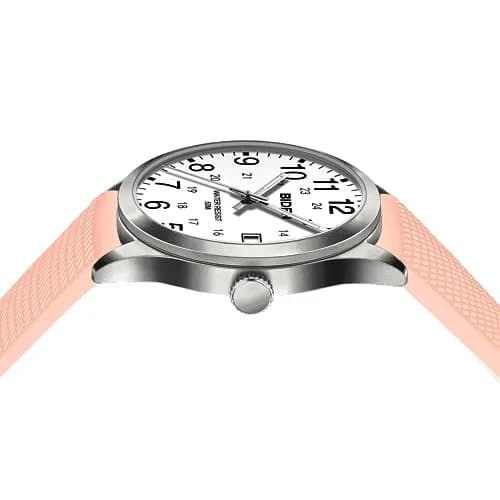 LN LENQIN Men's Analog Quartz Sports Watch 40mm Pink | Military Time with Luminous Dial thumbnail 4