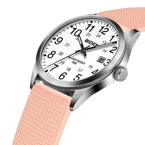 LN LENQIN Men's Analog Quartz Sports Watch 40mm Pink | Military Time with Luminous Dial thumbnail 2