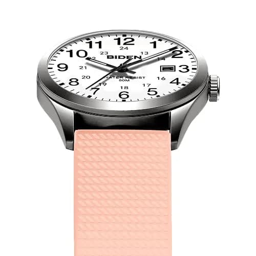 LN LENQIN Men's Analog Quartz Sports Watch 40mm Pink | Military Time with Luminous Dial thumbnail 3