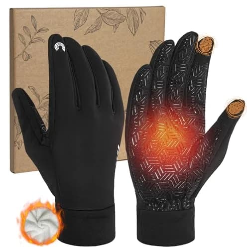 RIGWARL Lightweight Warm Winter Gloves for Men & Women, Black, L | Touchscreen Compatible & Windproof thumbnail 1