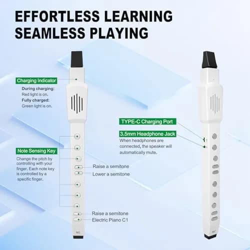 EX M2 Digital Wind Instrument Electric Saxophone 12 Tones 3 Modes White thumbnail 6