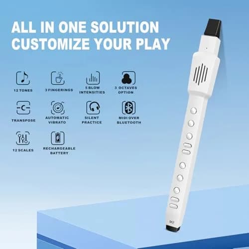 EX M2 Digital Wind Instrument Electric Saxophone 12 Tones 3 Modes White thumbnail 3