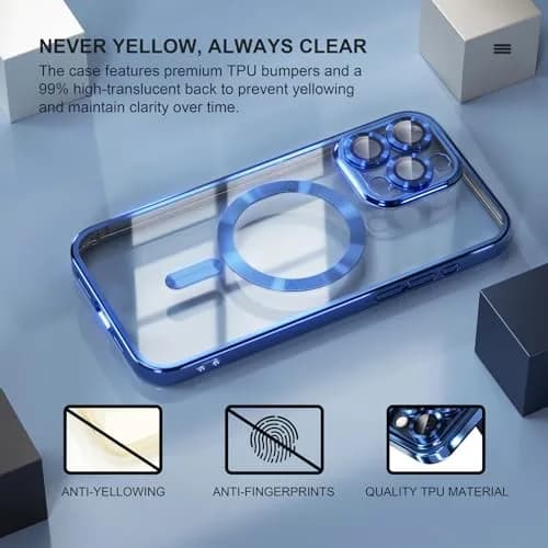 Misea Magnetic for iPhone 15 Pro Max Case Compatible with MagSafe | Crystal Clear, Shockproof & Dustproof thumbnail 3