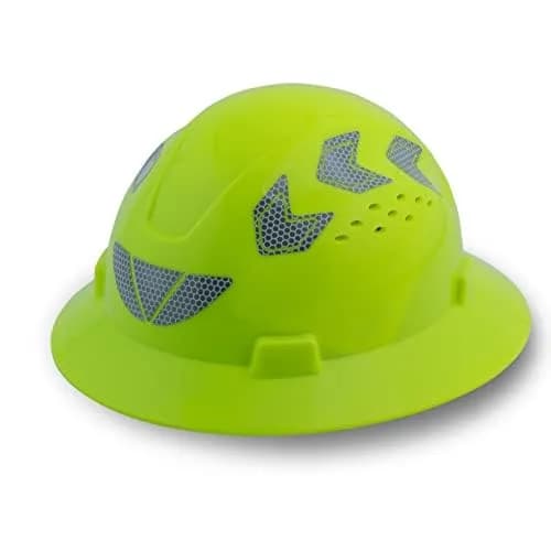 UNINOVA Full Brim Hard Hat ANSI Approved OSHA Vented Safety Helmet for Construction, Green | Impact & Sun Protection — Green01