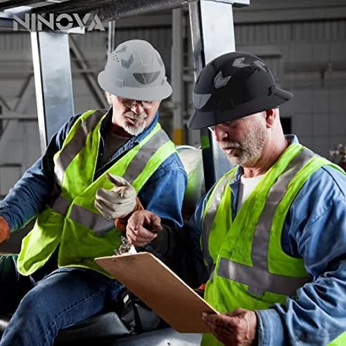 UNINOVA Full Brim Hard Hat ANSI Approved OSHA Vented Safety Helmet for Construction, Green | Impact & Sun Protection thumbnail 5