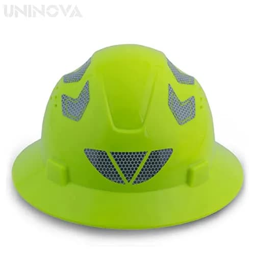 UNINOVA Full Brim Hard Hat ANSI Approved OSHA Vented Safety Helmet for Construction, Green | Impact & Sun Protection thumbnail 1