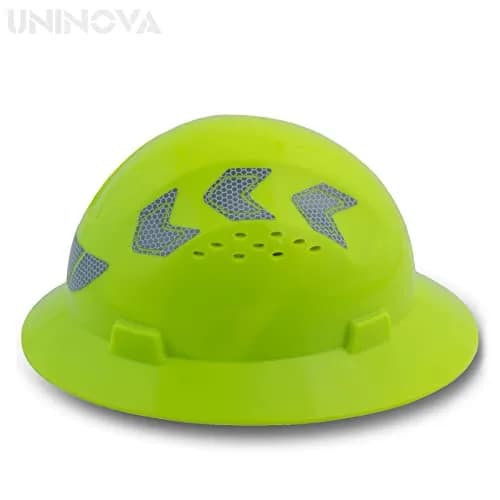 UNINOVA Full Brim Hard Hat ANSI Approved OSHA Vented Safety Helmet for Construction, Green | Impact & Sun Protection thumbnail 2