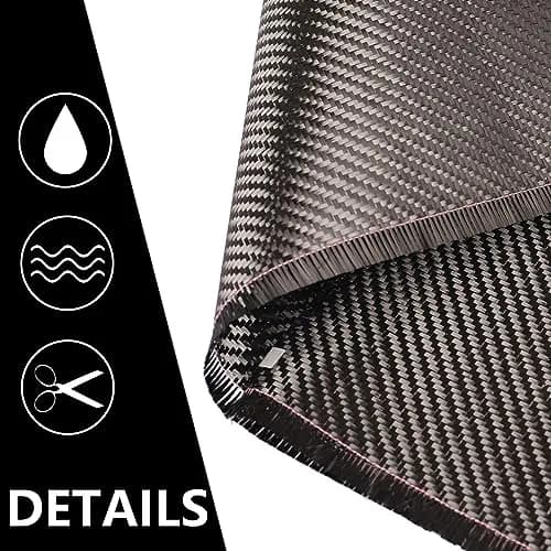 Caliwill Carbon Fiber Fabric Roll 6.5ft x 12” | High Strength, Low Density, Rust-Resistant for DIY & Structural Reinforcement thumbnail 3