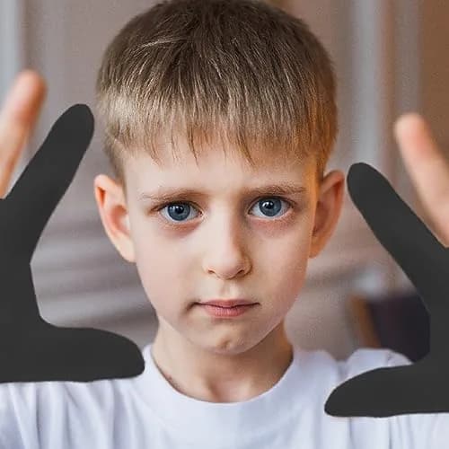 Yxmeiguo Thumb Sucking Guard Gloves for Kids Ages 5-12 | 2 Pairs (Black & Blue) with Adjustable Wrist thumbnail 5