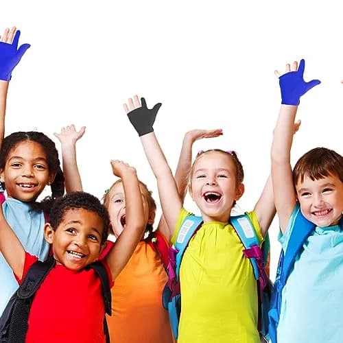 Yxmeiguo Thumb Sucking Guard Gloves for Kids Ages 5-12 | 2 Pairs (Black & Blue) with Adjustable Wrist thumbnail 6