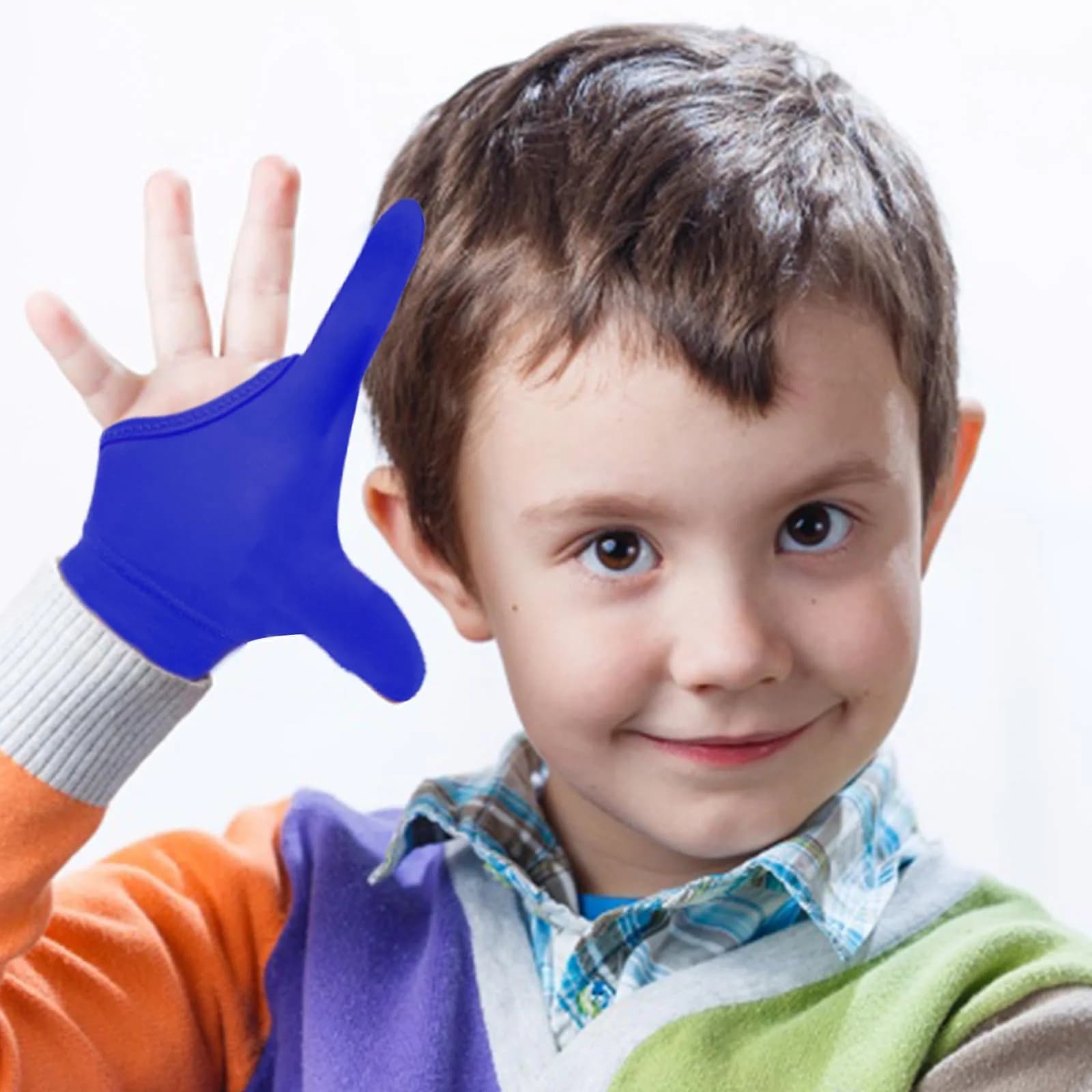 Yxmeiguo Thumb Sucking Guard Gloves for Kids Ages 5-12 | 2 Pairs (Black & Blue) with Adjustable Wrist - view 4