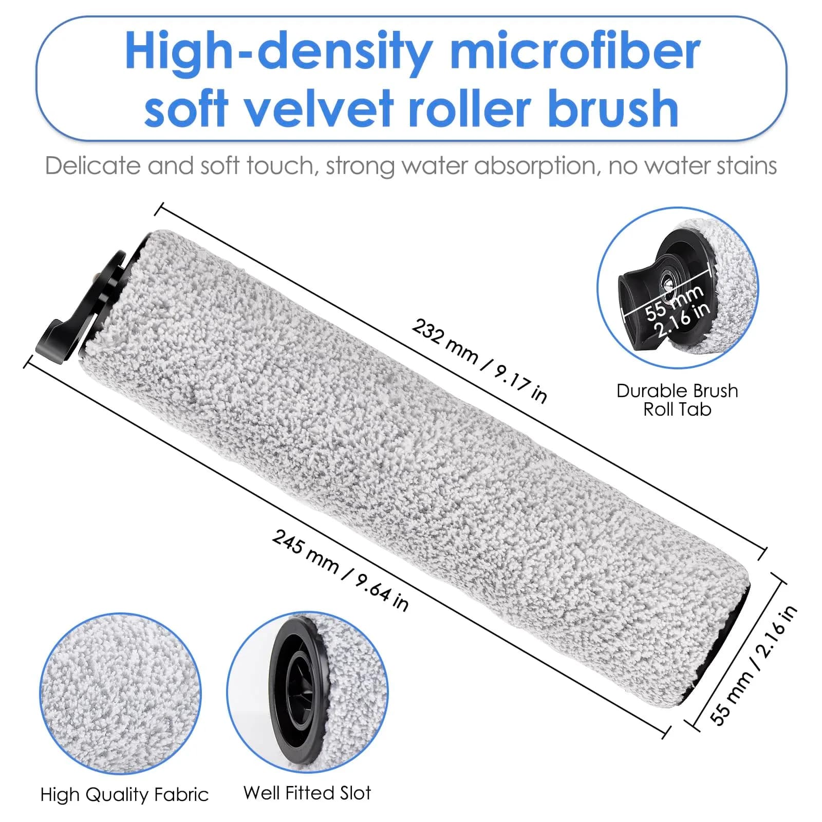 MIBUMIKI Replacement Roller Brushes for Tineco iFloor 3/Floor One S3/iFloor 2 Wet Dry Vacuums (5-Piece Pack) - view 2
