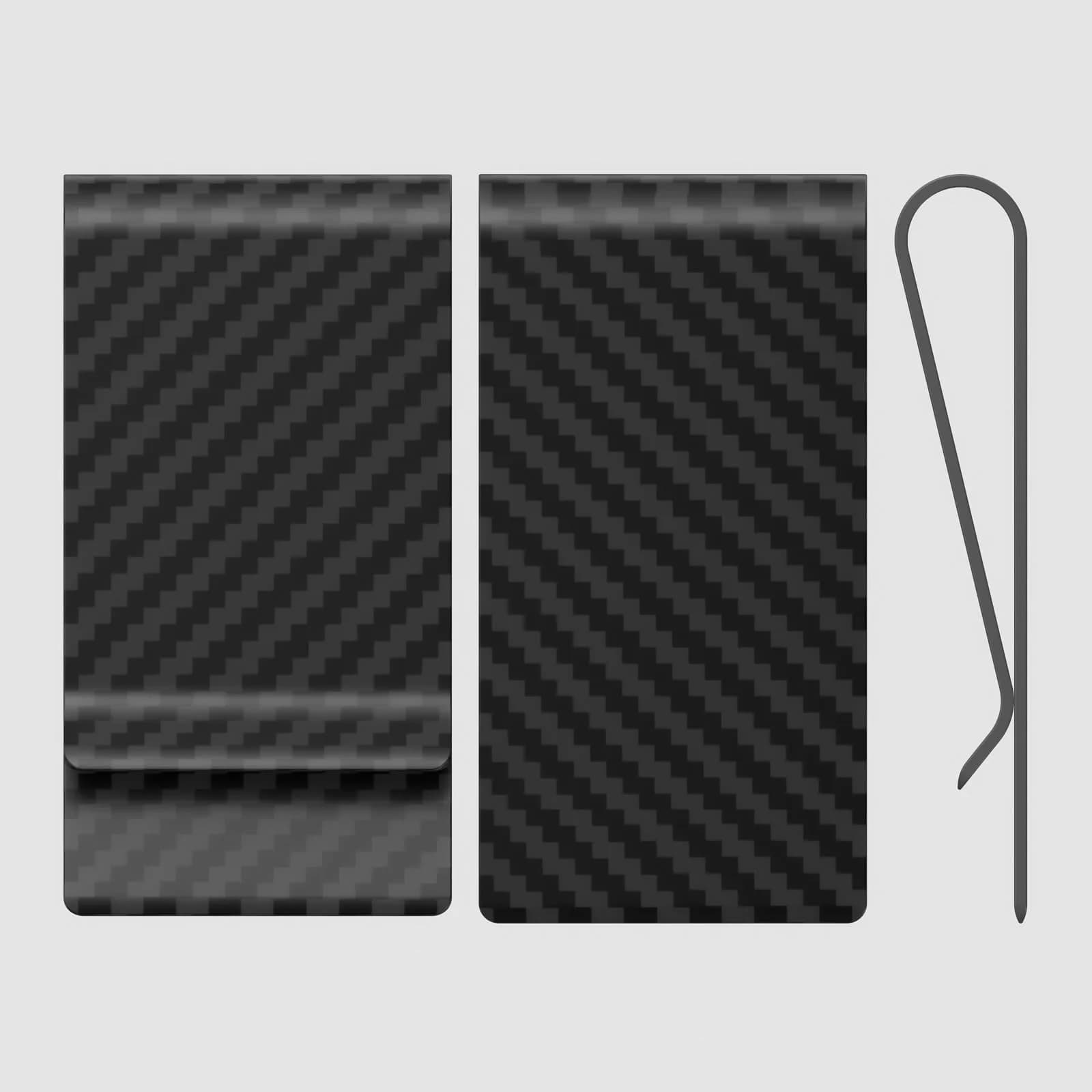 Travelambo Carbon Fiber Money Clip Front Pocket Wallet Minimalist Slim Card Holder (Matte Black) - view 7