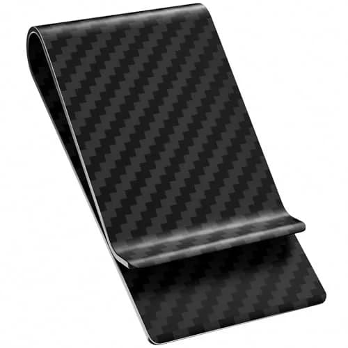 Travelambo Carbon Fiber Money Clip Front Pocket Wallet Minimalist Slim Card Holder (Matte Black) thumbnail 1