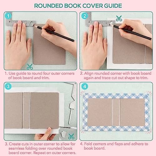 BAOFALI 5-in-1 Book Cover Guide Tool 19.6cm x 10.2cm | Stainless Steel Metal for DIY Bookbinding thumbnail 4