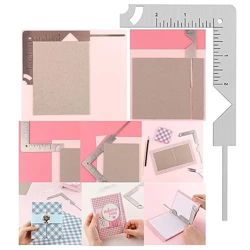 BAOFALI 5-in-1 Book Cover Guide Tool 19.6cm x 10.2cm | Stainless Steel Metal for DIY Bookbinding thumbnail 1