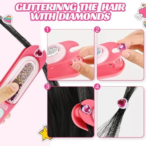 kidzkube Hair Gem Stamper Kit with 24 Diamonds & Reusable Gems | Easy to Use for Kids Ages 3-12 thumbnail 4