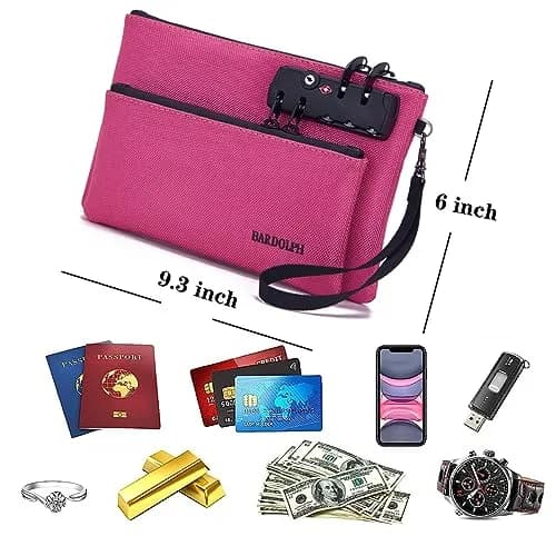BARDOLPH Money Bag with Lock, Double Layer, Water-Resistant Nylon, 24cm x 16cm | Secure Cash & Valuables thumbnail 5