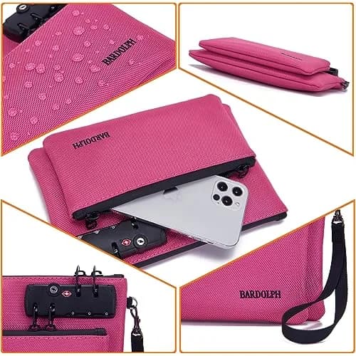 BARDOLPH Money Bag with Lock, Double Layer, Water-Resistant Nylon, 24cm x 16cm | Secure Cash & Valuables thumbnail 2