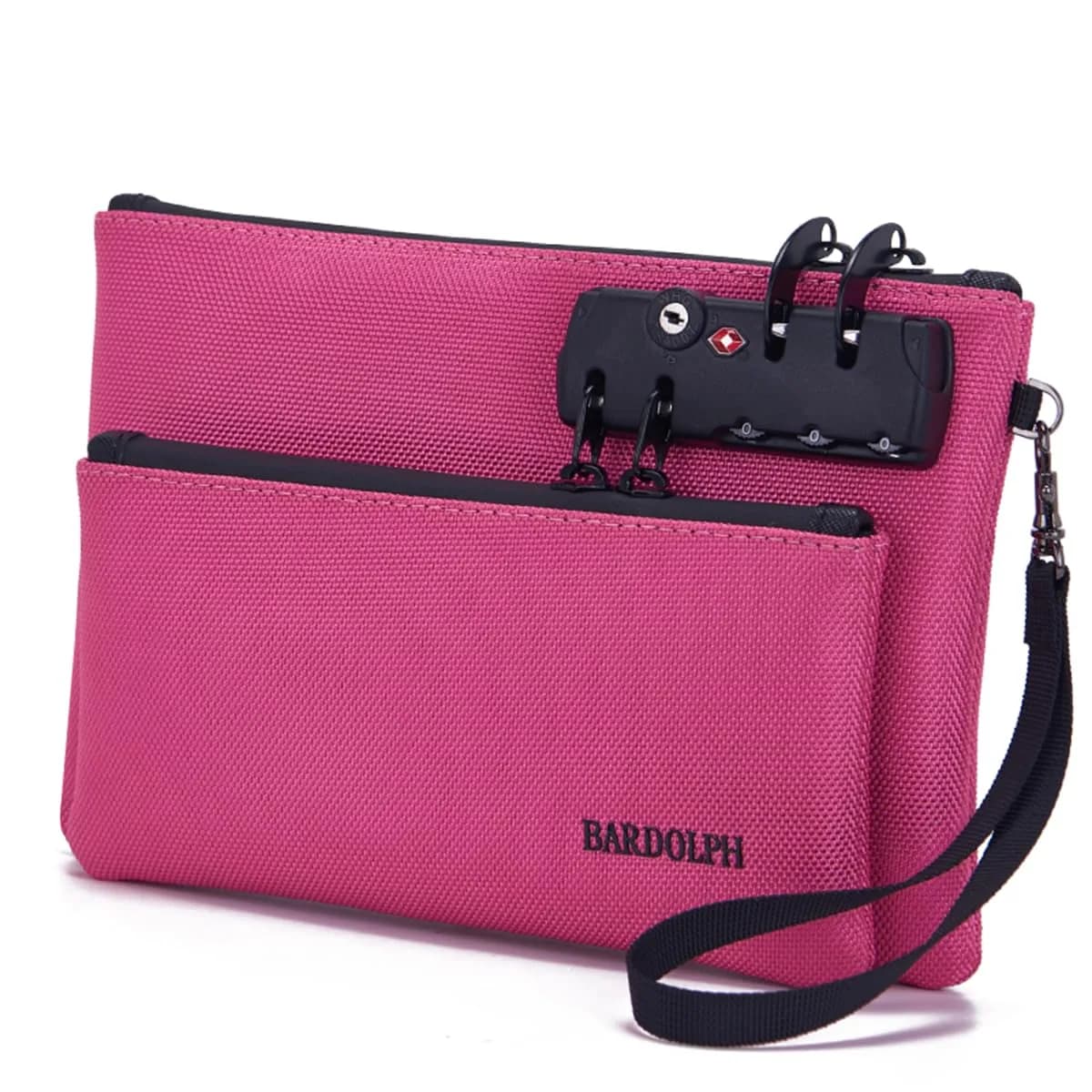 BARDOLPH Money Bag with Lock, Double Layer, Water-Resistant Nylon, 24cm x 16cm | Secure Cash & Valuables - main product image