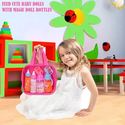 fash n kolor My Sweet Baby Disappearing Doll Feeding Set with 2 Bottles & Pacifier | Ages 3-10 Years thumbnail 5