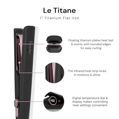 L'ANGE HAIR Le Titane Titanium Flat Iron 1.75" Plates | Infrared Heat & Adjustable Temp for All Hair Types thumbnail 2