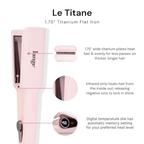 L'ANGE HAIR Le Titane 1.75" Titanium Flat Iron | Hair Straightener with Curved Edges & Infrared Heat thumbnail 2