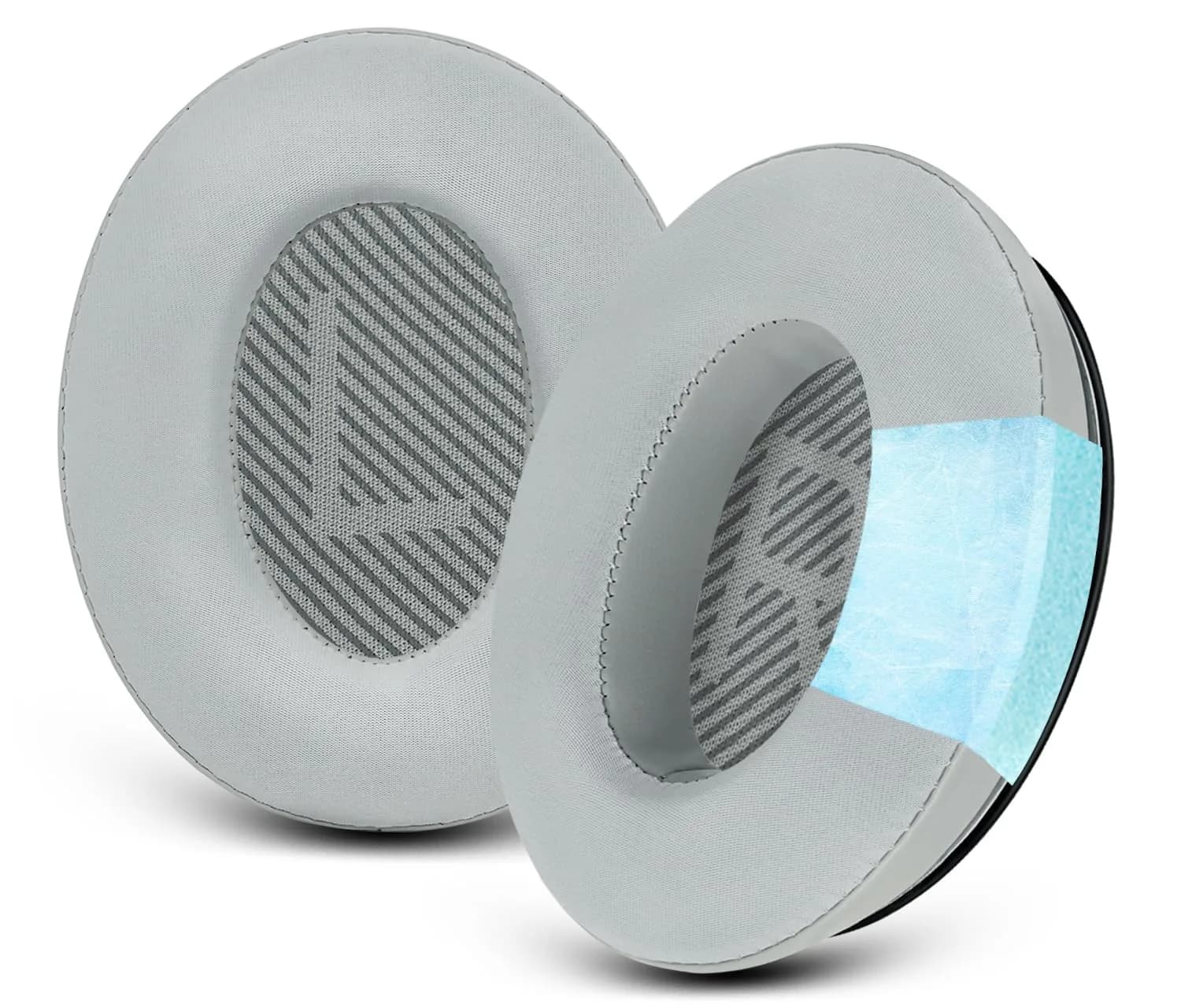 GEVO Cooling Gel Ear Pads for Bose QC35 & QC35ii (QuietComfort 35) - Silver | Breathable & Durable Comfort