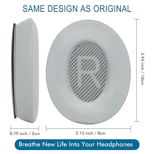 GEVO Cooling Gel Ear Pads for Bose QC35 & QC35ii (QuietComfort 35) - Silver | Breathable & Durable Comfort thumbnail 4