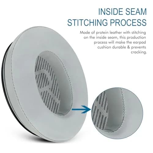 GEVO Cooling Gel Ear Pads for Bose QC35 & QC35ii (QuietComfort 35) - Silver | Breathable & Durable Comfort thumbnail 5