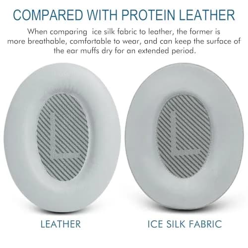 GEVO Cooling Gel Ear Pads for Bose QC35 & QC35ii (QuietComfort 35) - Silver | Breathable & Durable Comfort thumbnail 7