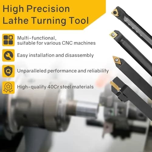Joogto Indexable Lathe Turning Tool Kit 21Pcs 5/8'' 16mm Shank | Precision Metalworking Set thumbnail 7