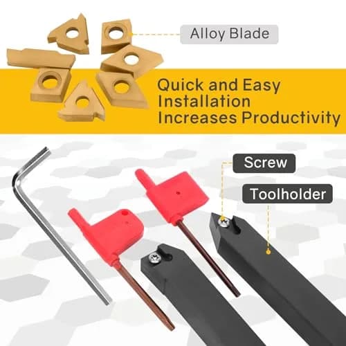 Joogto Indexable Lathe Turning Tool Kit 21Pcs 5/16" 8mm Shank | Precision Metalworking Set thumbnail 3