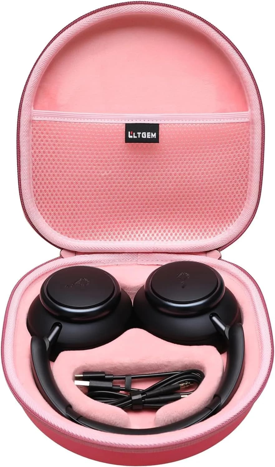 L LTGEM Hard Case for Anker Soundcore Q30/Q20i/Q45/Space One Pro Headphones, Pink | Waterproof & Shockproof Travel Cover - main product image