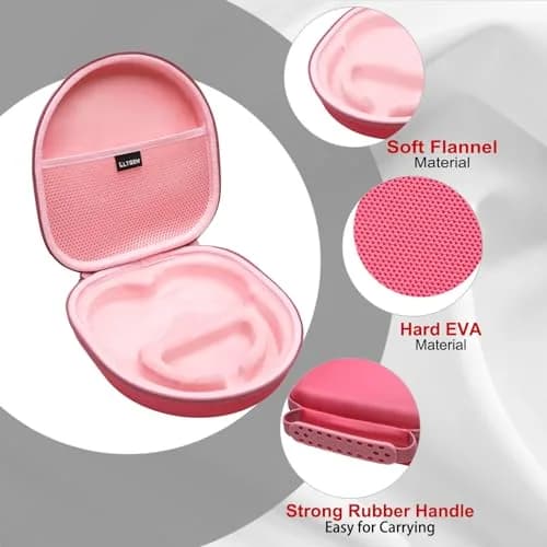 L LTGEM Hard Case for Anker Soundcore Q30/Q20i/Q45/Space One Pro Headphones, Pink | Waterproof & Shockproof Travel Cover thumbnail 4