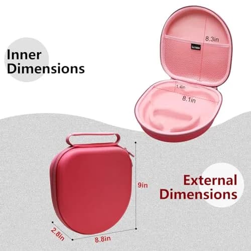 L LTGEM Hard Case for Anker Soundcore Q30/Q20i/Q45/Space One Pro Headphones, Pink | Waterproof & Shockproof Travel Cover thumbnail 2
