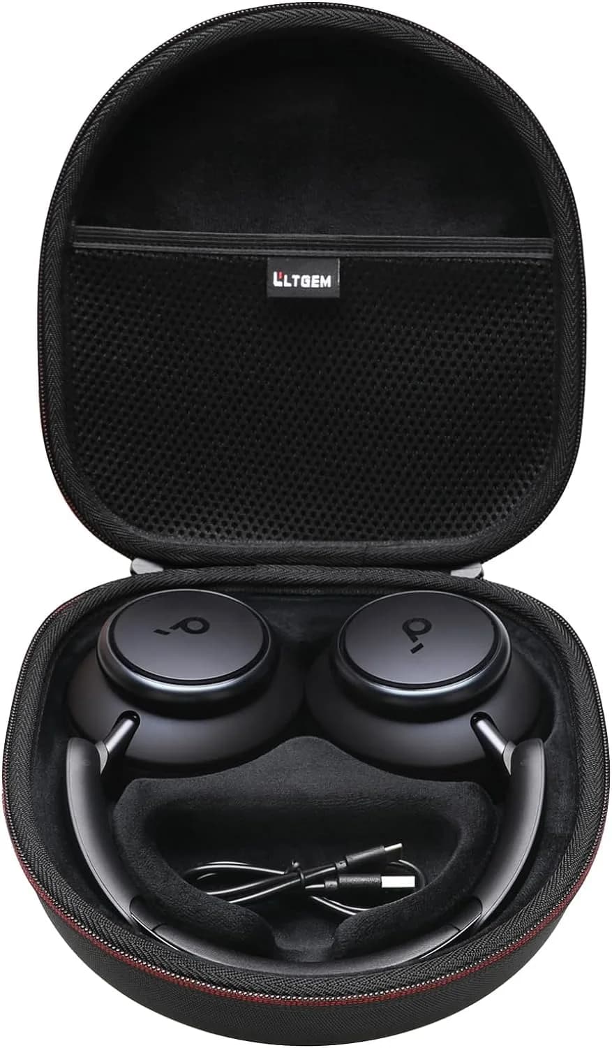 L LTGEM Hard Case for Anker Q30/Q20i/Q45/Space One Pro Headphones | Compact, Shockproof & Waterproof (70-120c) — Black