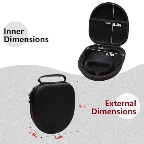 L LTGEM Hard Case for Anker Soundcore Q30/Q20i/Q45/Space One Pro Headphones, Black | Waterproof & Shockproof thumbnail 2