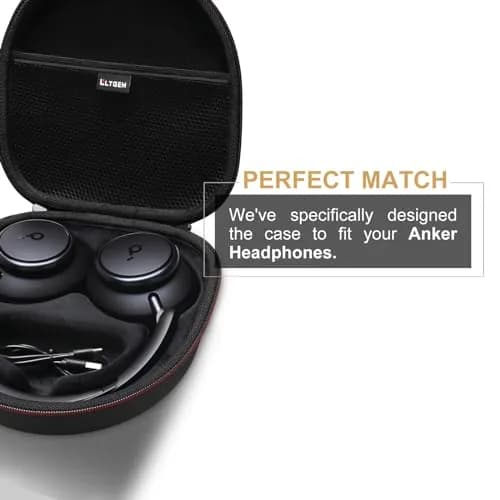 L LTGEM Hard Case for Anker Soundcore Q30/Q20i/Q45/Space One Pro Headphones, Black | Waterproof & Shockproof thumbnail 3