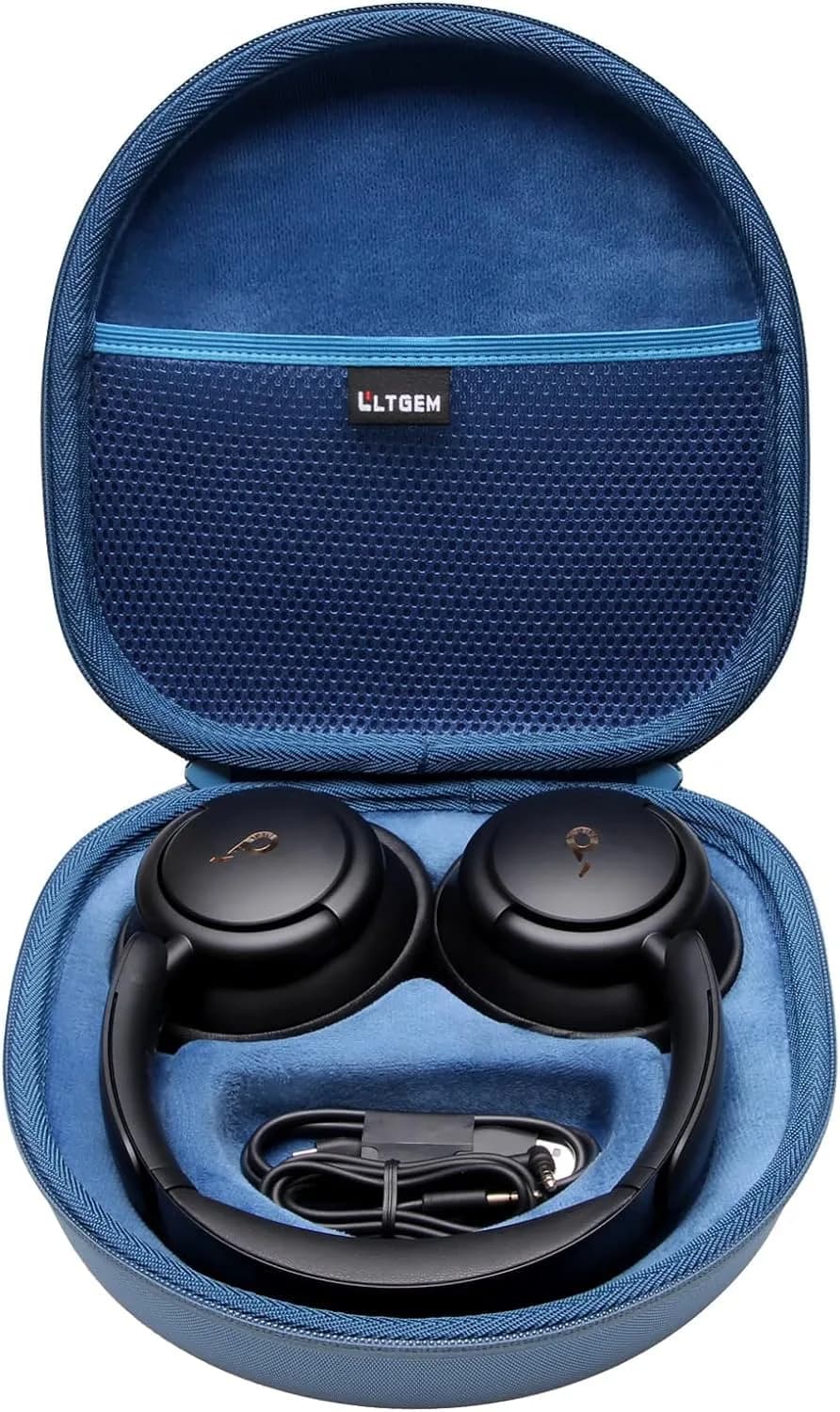 L LTGEM Hard Case for Anker Q30/Q20i/Q45/Space One Pro Headphones | Compact, Shockproof & Waterproof (70-120c) — Navy Blue