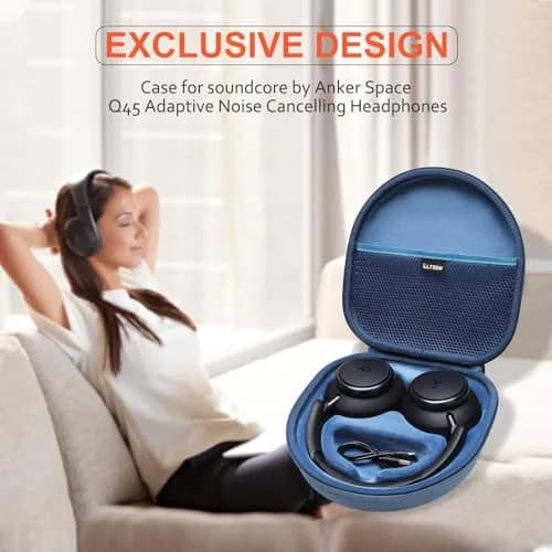 L LTGEM Hard Case for Anker Soundcore Q30/Q20i/Q45/Space One Pro Headphones, Blue | Waterproof & Shockproof Travel Cover thumbnail 8