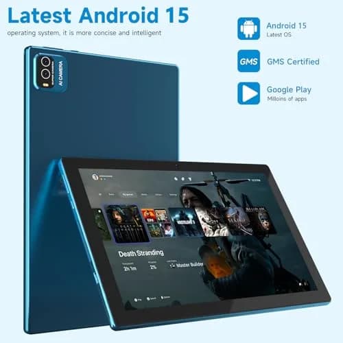 IWEGGO Android 15 Tablet, 10 Inch 18GB RAM+128GB ROM/ 2TB Expandable, 2.0GHz Quad-core, 1280x800 HD Touchscreen, 5G WiFi6, Navy thumbnail 2