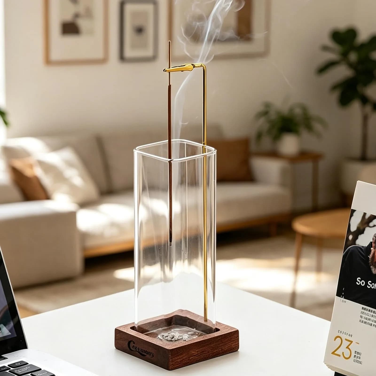 CEREMONY Anti-Ash Incense Holder with Ash Catcher & 20 Sticks | 24.99 cm (9.84 in) Tall - view 8