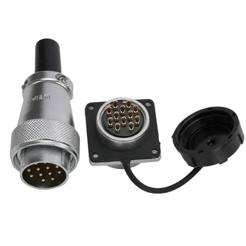 HangTon WS24 12 Pin Aviation Circular Connector 10A Male Plug + Female Socket 24mm Panel Mount | Heavy Duty Industrial Power Connector thumbnail 2
