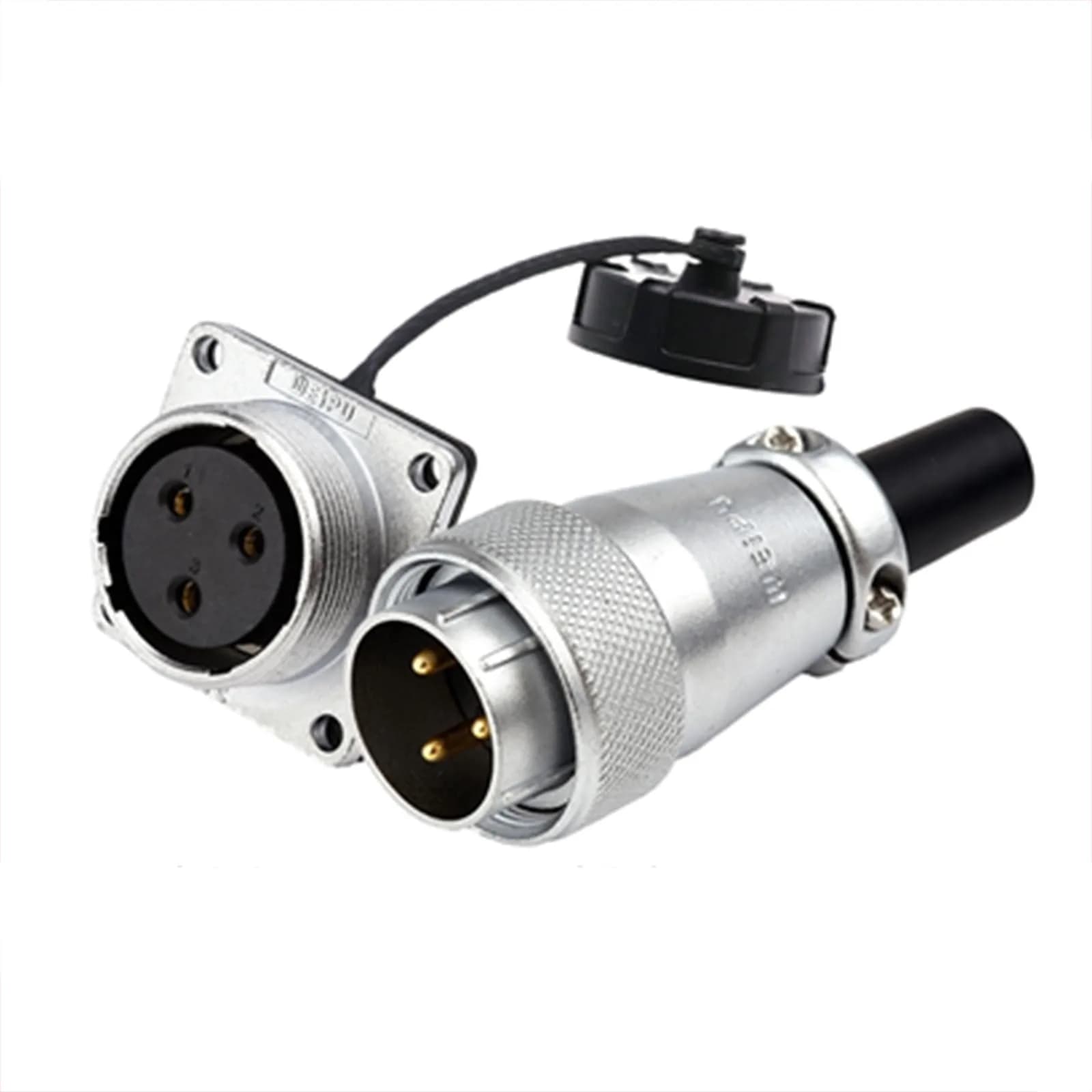 HangTon WS24 3 Pin Aviation Circular Connector Male Plug Female Panel Socket 24mm Panel Cutout Diameter | Secure Threaded Coupling, 500V 25A Power Electrical — 3 pin 25A