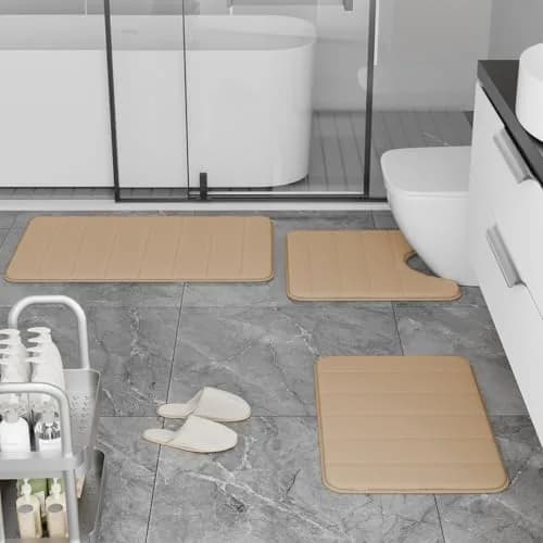 RUN HELIX Memory Foam Bath Mat Set 3 Piece | Super Water Absorption & Non-Slip Comfort (32"x20"+16"x24"+20"x32") thumbnail 2