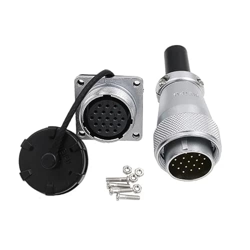 HangTon WS24 19 Pin Aviation Circular Connector 24mm Panel Mount 5A 400V Male Plug & Female Socket | Industrial Metal Shell thumbnail 1