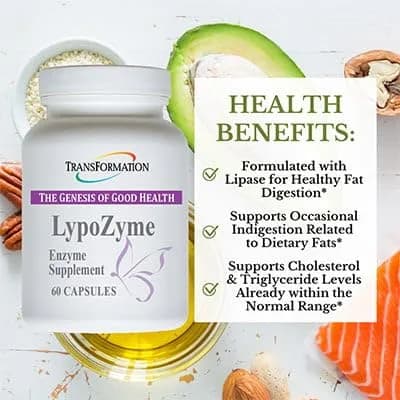 TRANSFORMATION LypoZyme Enzyme Supplement 120 Cap | Supports Digestion & Nutrient Absorption thumbnail 3