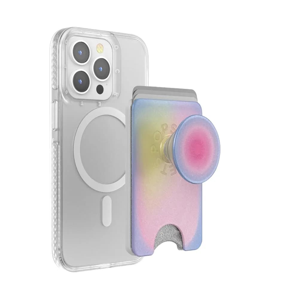 PopSockets Phone Wallet for MagSafe with Grip- Aura | Slim Magnetic Wallet for iPhone & Android