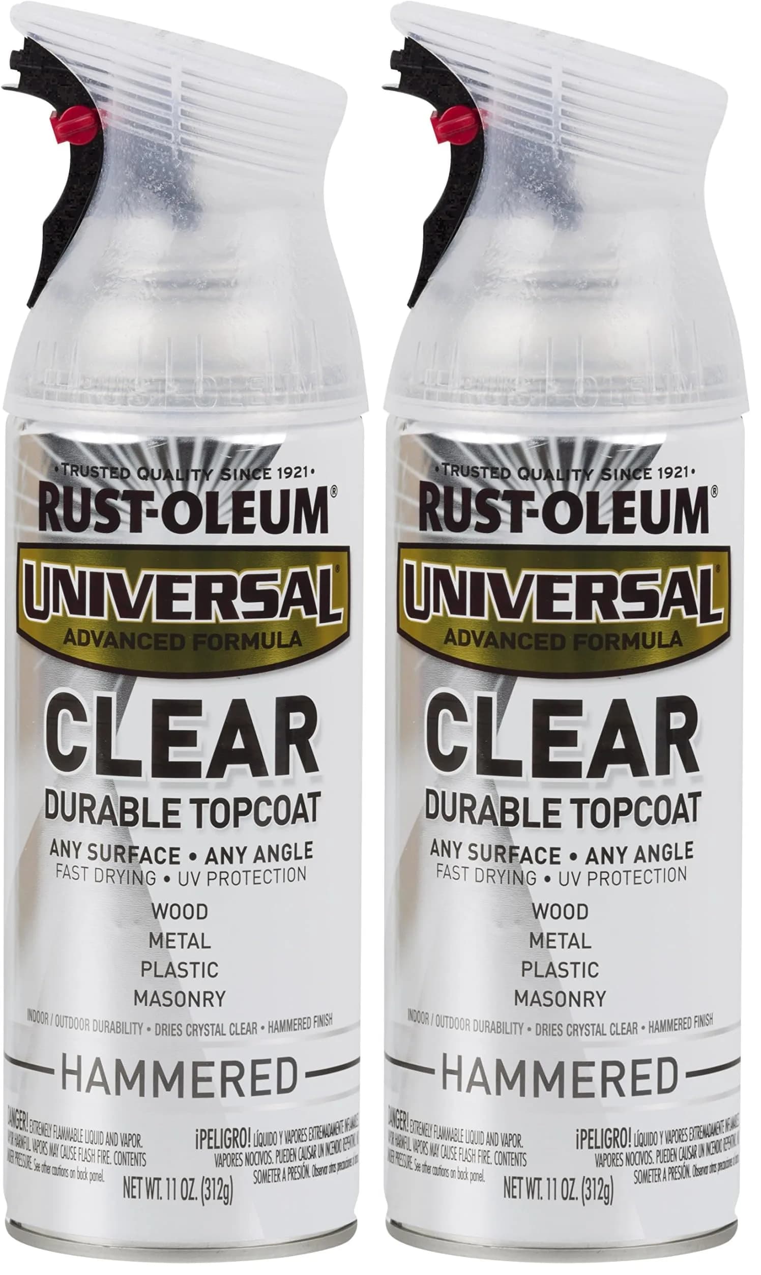 Rust-Oleum Hammered Clear Topcoat Spray (2 Pack) - 11 oz Each | All Surface Protection - main product image